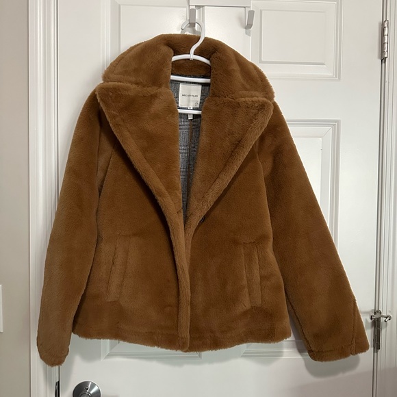 Avec Les Filles Jackets & Blazers - Avec Les Filles Brown Faux Fur Blazer Coat